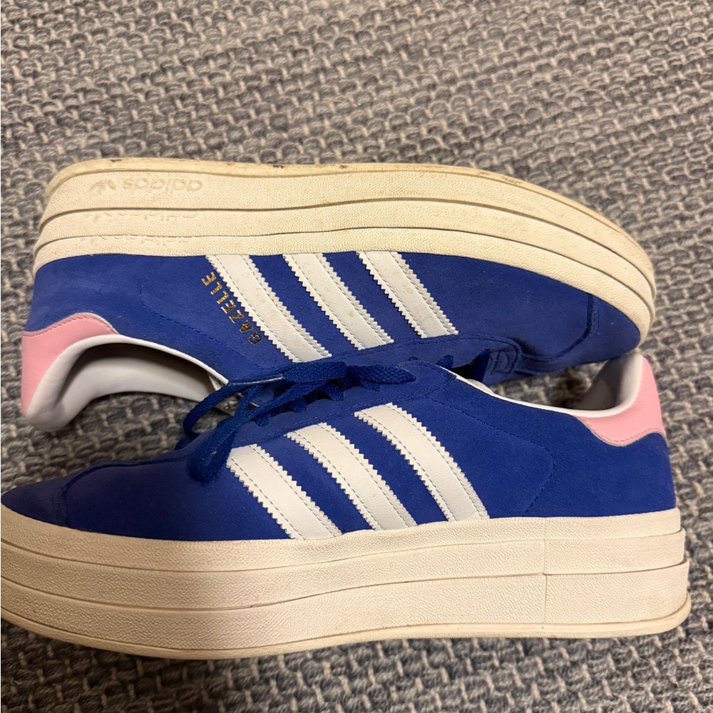 Adidas Gazelles Blue and Pink Sneakers